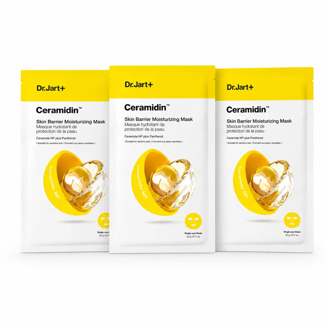 Dr.Jart+ Ceramidin feuchtigkeitsspendende Hautschutzmaske, 22 Gr , 3er Pack