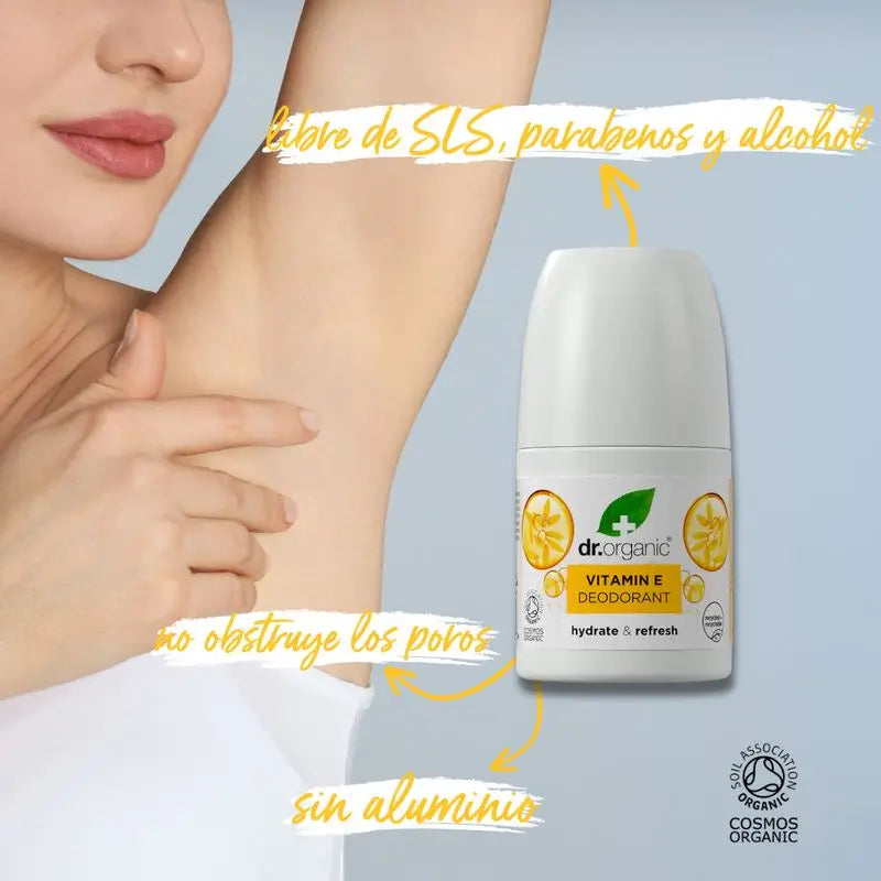 Dr.Organic Vitamin E Deodorant Trockene Haut, 50 ml
