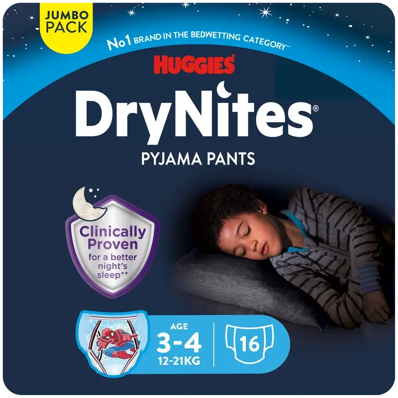 Drynites Größe 3-4 Kinder Nachtwindeln, 16 Stück.
