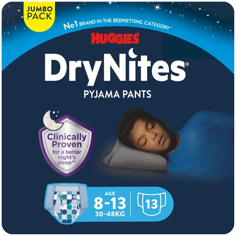 Drynites Größe 8-13 Kinder-Nachtwindeln, 13 Stück.