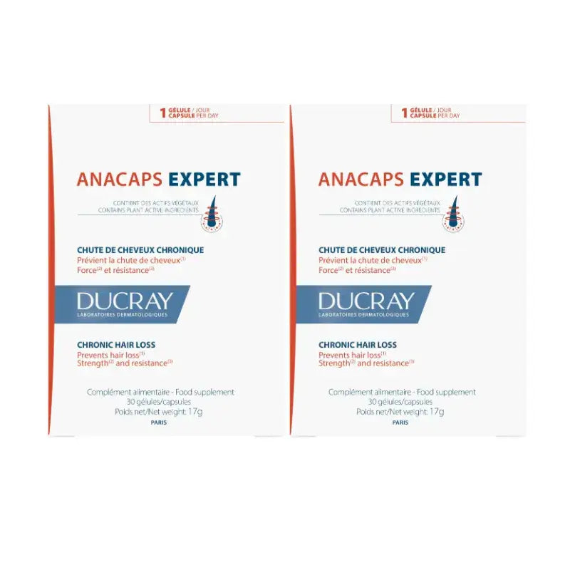 Ducray Anacaps Expert Anti-Haarausfall Ergänzung, Pack 2 x 30 Kapseln