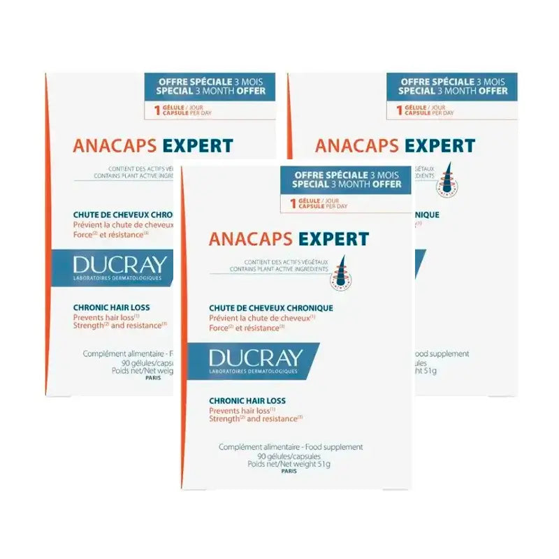 Ducray Anacaps Expert, Packung 3 x 90 Kapseln