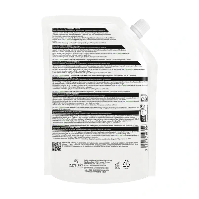 Ducray Kelual Squanorm Ch C Fettig Eco Nachfüllpackung, 400 ml