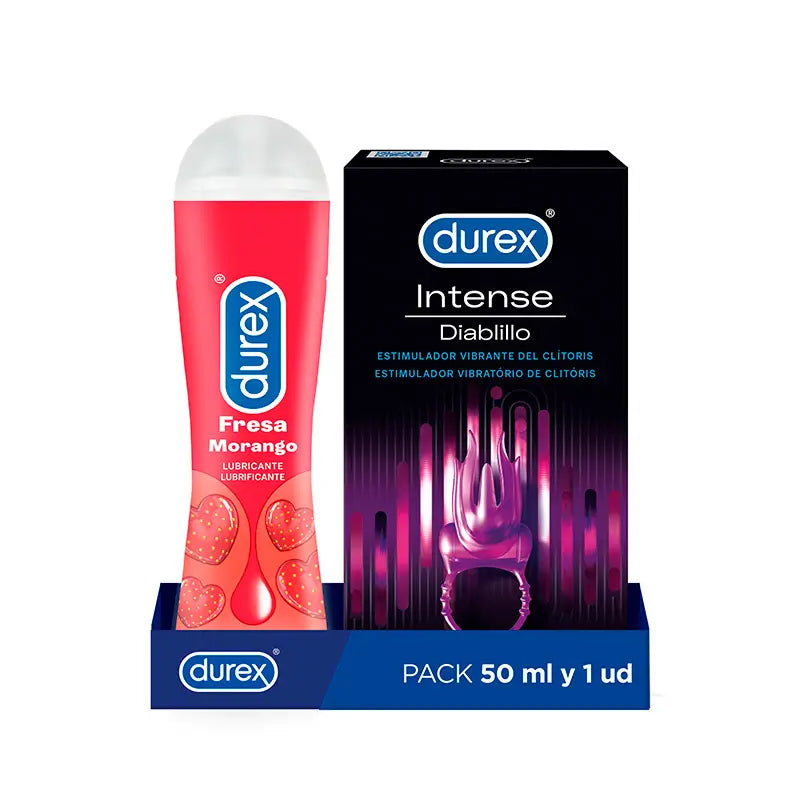 Durex Pack Erdbeergeschmack Gleitmittel + Intensive Orgasmic Vibrating Ring