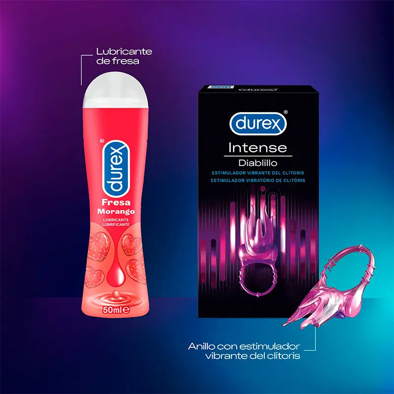 Durex Pack Erdbeergeschmack Gleitmittel + Intensive Orgasmic Vibrating Ring
