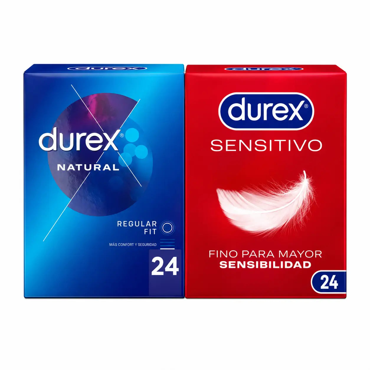 Durex Natural Plus Kondome Packung, 24 Stück + Sensitive Soft, 24 Stück