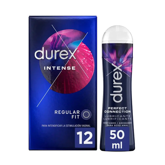 Durex Intense 12 Kondome + Perfect Connection Gleitmittel 50 ml