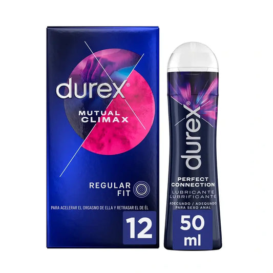 Durex Pack Mutual Climax Kondome 12 Stück + Perfect Connection Gleitmittel 50 ml