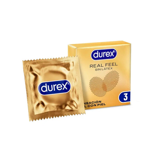 Durex Real Feel Kondome, Skin-on-Skin Sensation, Latexfrei, 3 Kondome