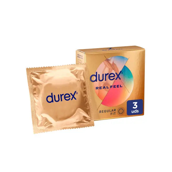 Durex Real Feel Condoms, Skin on Skin Sensation, Latex Free, 3 Condoms