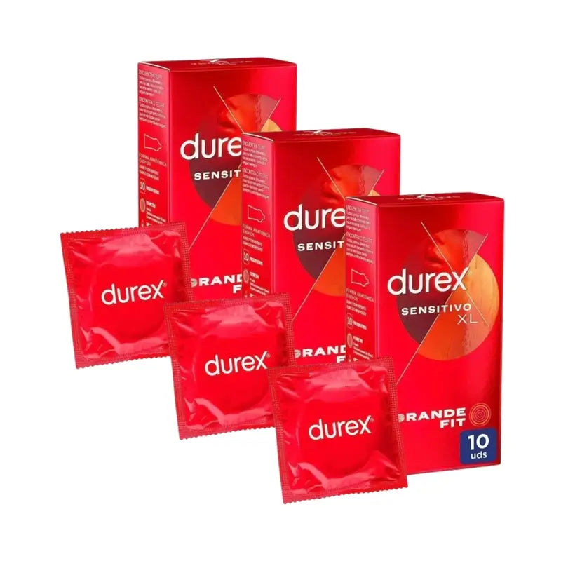 Durex Soft Sensitive Kondome für erhöhte Empfindlichkeit Größe Xl 10 Packung mit 3