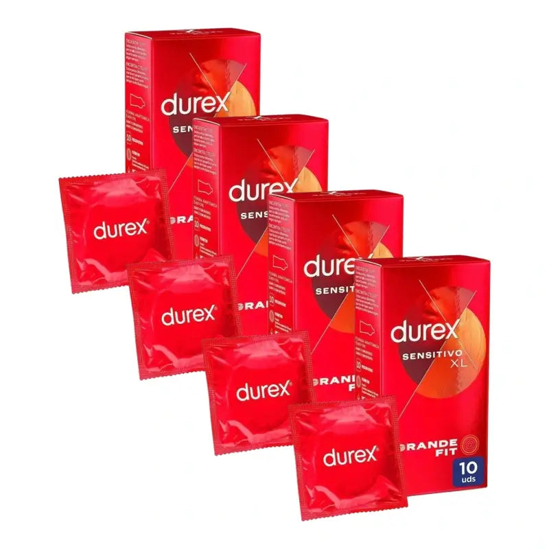 Durex Soft Sensitive Kondome für erhöhte Empfindlichkeit Größe Xl 10 Packung mit 4