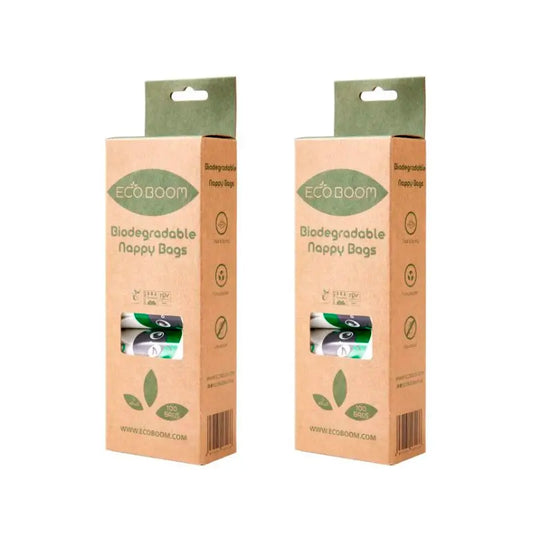 Eco Boom Pack Biologisch abbaubare Windel- und Hosensäcke, 2 x 100 Stück.
