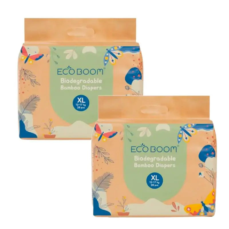 Eco Boom Pack 2X Bamboo Windel Joy Xl 5, 56 Stück.