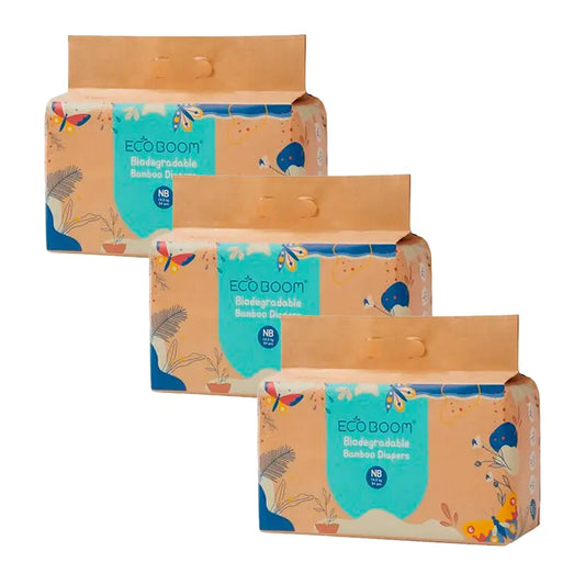 Eco Boom Pack 3X Bamboo Nappy Joy Xs 1, 102 Stück.