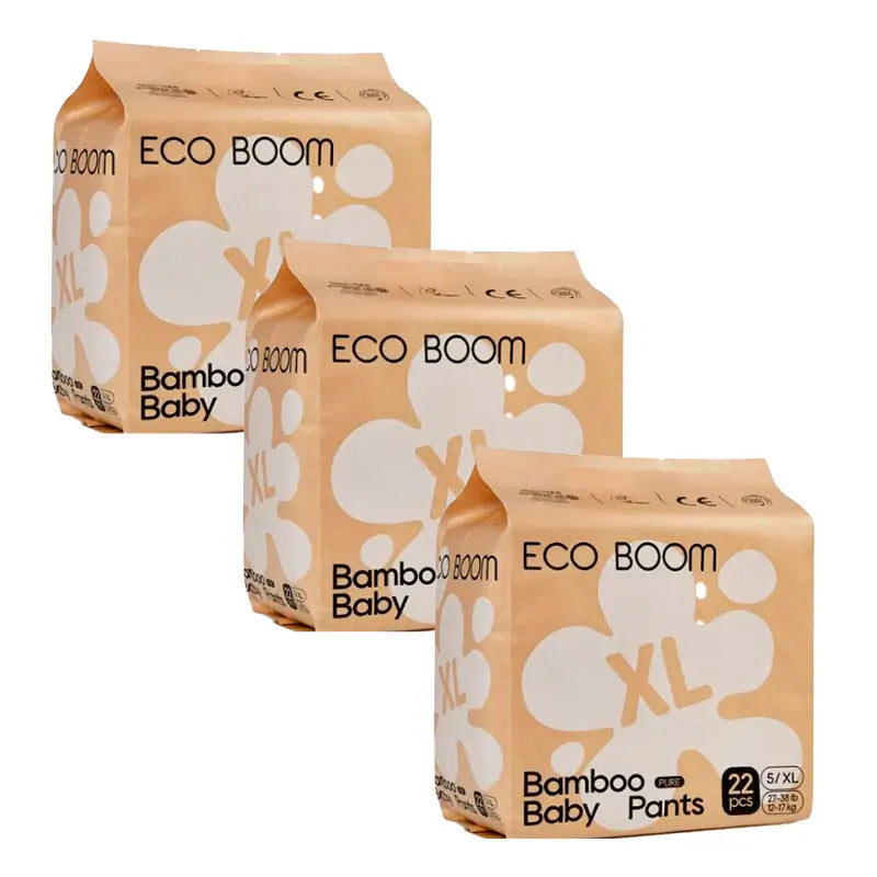 Eco Boom Pack 3X Pure Bamboo Windel Pure Xl, 66 Stück.