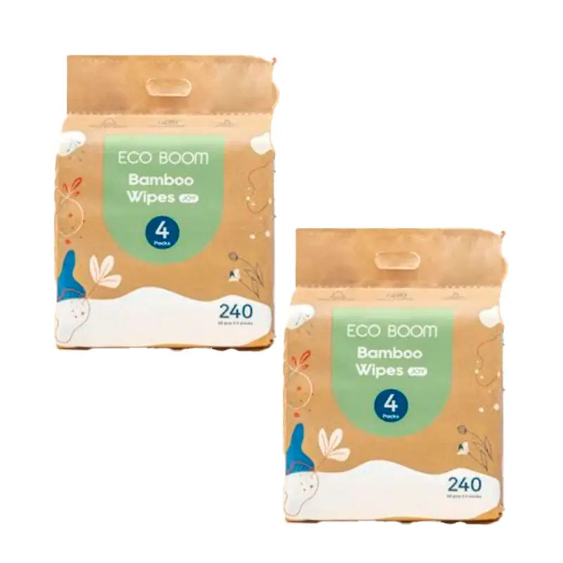 Eco Boom Bamboo Feuchttücher Pack, 2 X 240 Stück