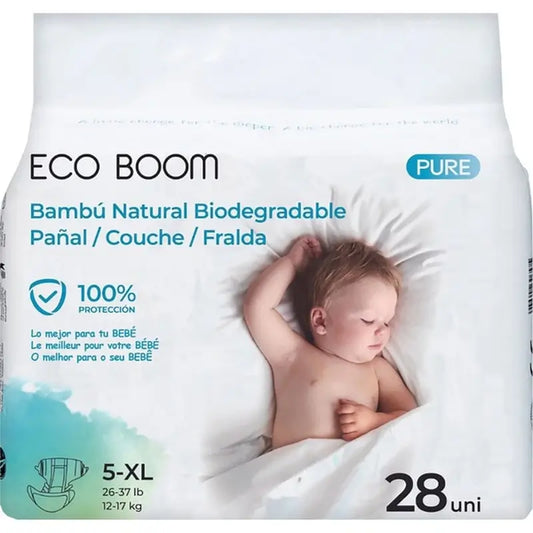 Eco Boom Bamboo Windel Pure Xl 5, 28 Stück.