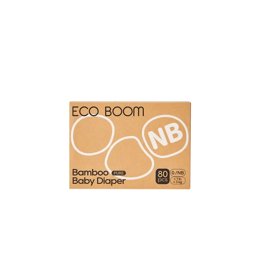 ECO BOOM PURE 100% natürliche Bambuswindeln - Größe 0/NB (1-3 kg) - 80 Stück.
