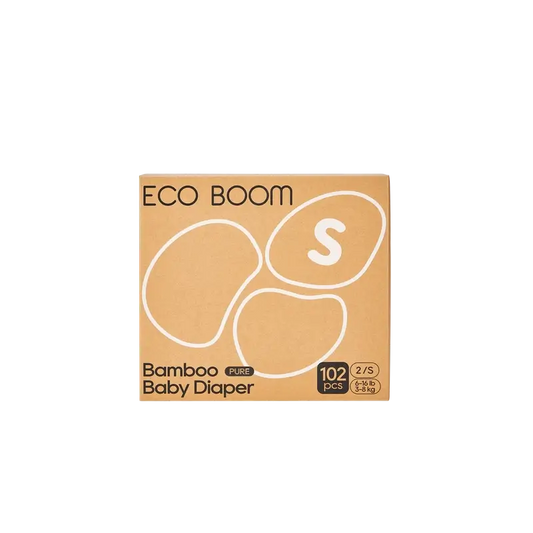 ECO BOOM PURE 100% natürliche Bambuswindeln - Größe 2/S (3-8 kg) - 102 Stück.