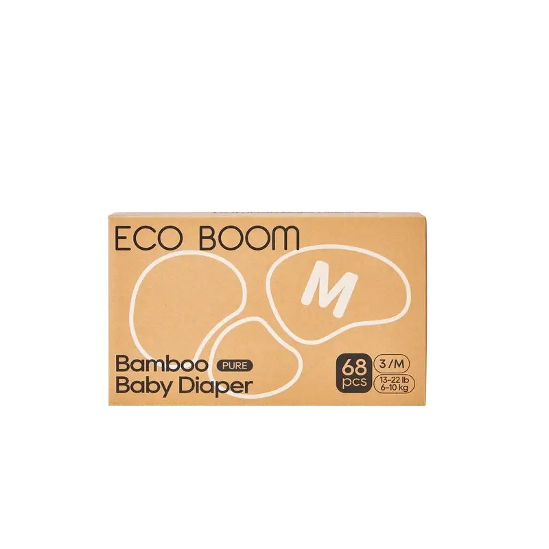 ECO BOOM PURE 100% natural bamboo nappies - Size 3/M (6-10 kg) - 68 pcs.