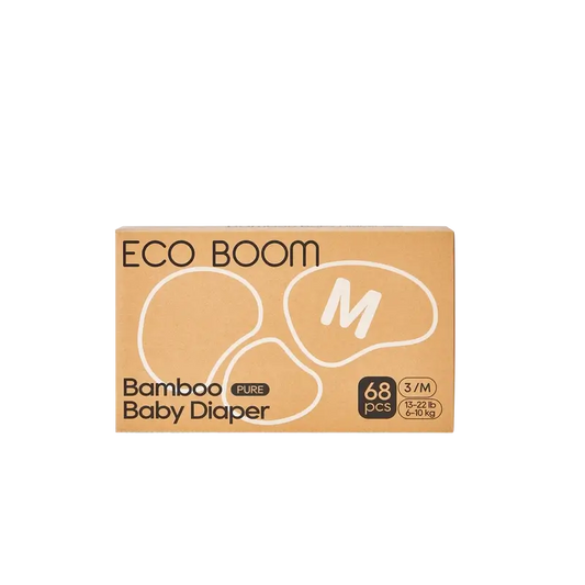 ECO BOOM PURE 100% natürliche Bambuswindeln - Größe 3/M (6-10 kg) - 68 Stück.