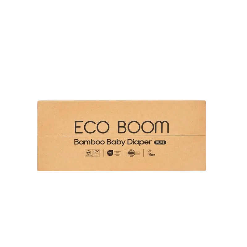 ECO BOOM PURE 100% natürliche Bambuswindeln - Größe 3/M (6-10 kg) - 68 Stück.