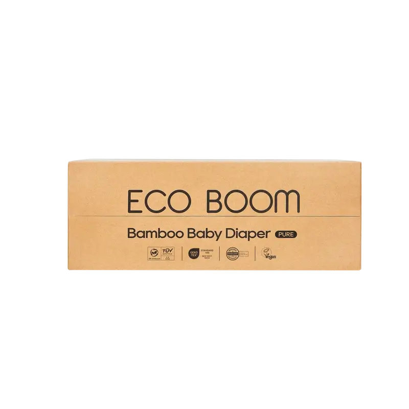 ECO BOOM PURE 100% natürliche Bambuswindeln - Größe 4/L (9-14 kg) - 60 Stück.