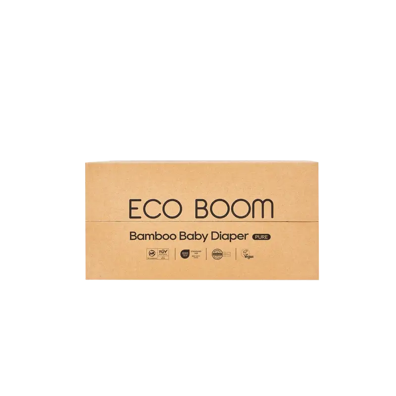 ECOBOOM PURE 100% natürliche Bambuswindeln - Größe 5/XL (12-17 kg) - 48 Stück.