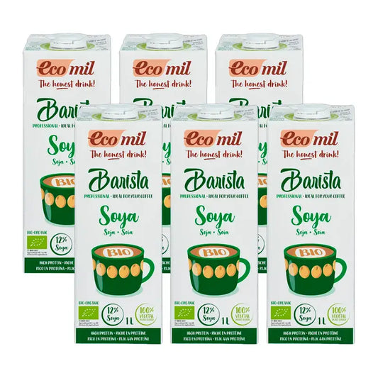 Ecomil Veggie Drinks Bio Soja Barista, Packung 6 x 1 Liter