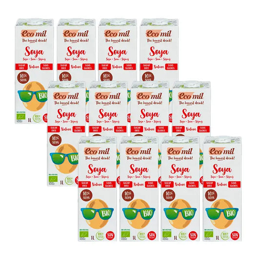 Ecomil Gemüsedrinks Bio Sojabohne, Packung 12 x 1 Liter
