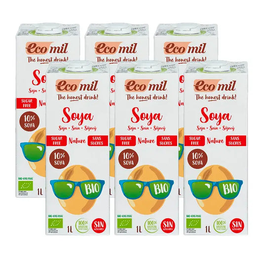 Ecomil Gemüsedrinks Bio Sojabohne, Packung 6 x 1 Liter
