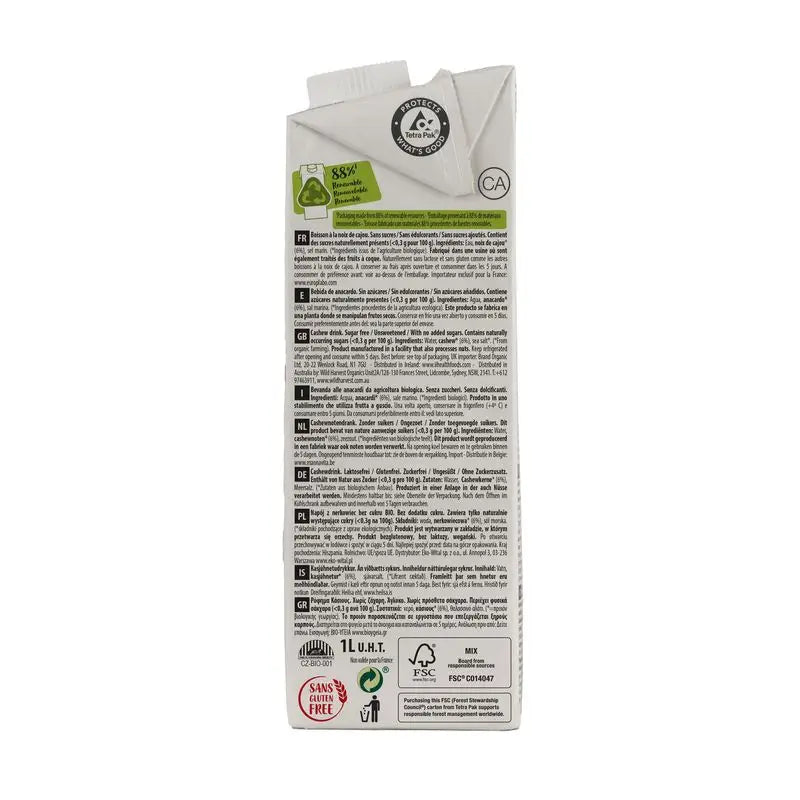 Ecomil Cashew Natur Bio, 1 l
