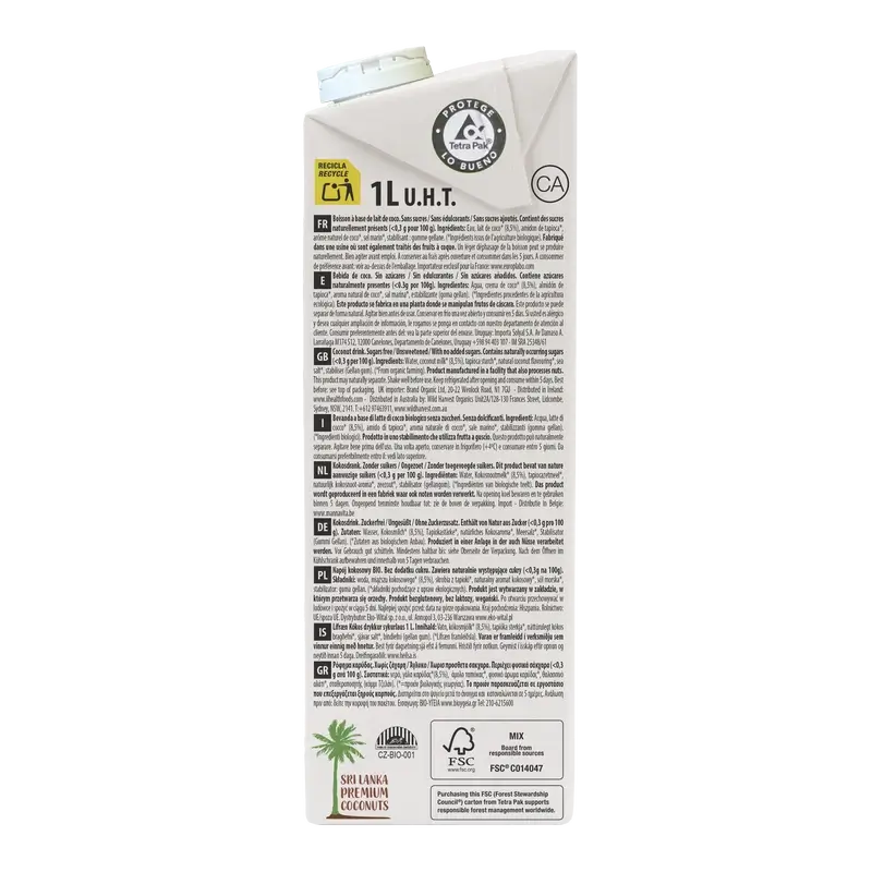 Ecomil Kokosnuss Natur Bio, 1 L