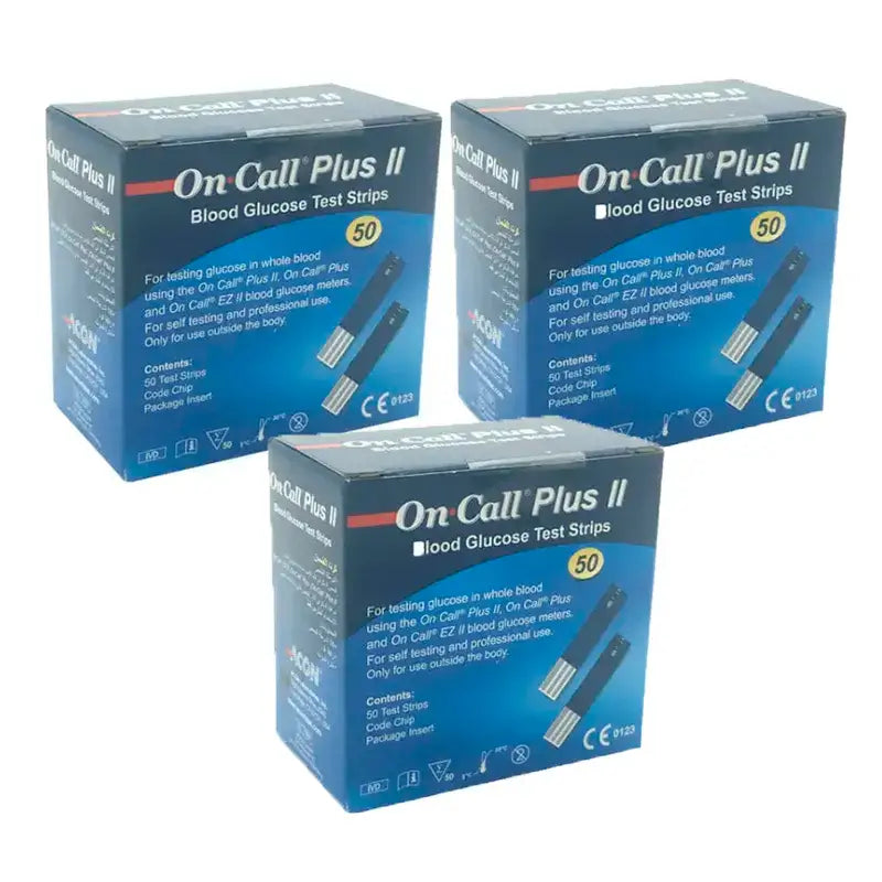 Edda Pharma On Call Plus II Teststreifen, Packung 3 x 50 Stück.