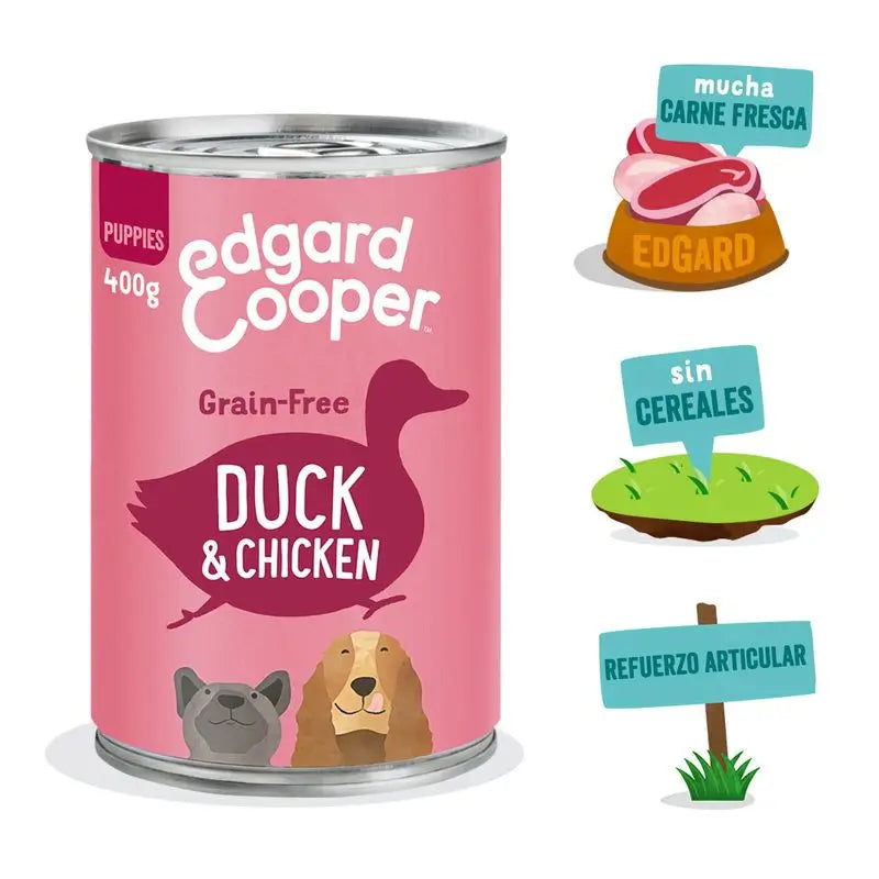 Edgard & Cooper Nassfutter für Welpen 6x400g Ente & Huhn