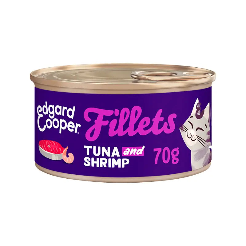 Edgard & Cooper Katzennassfutter 24x70g getreidefrei Thunfisch & Shrimp-Filets