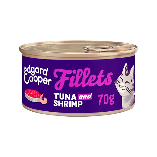 Edgard & Cooper Katzennassfutter 24x70g getreidefrei Thunfisch & Shrimp-Filets
