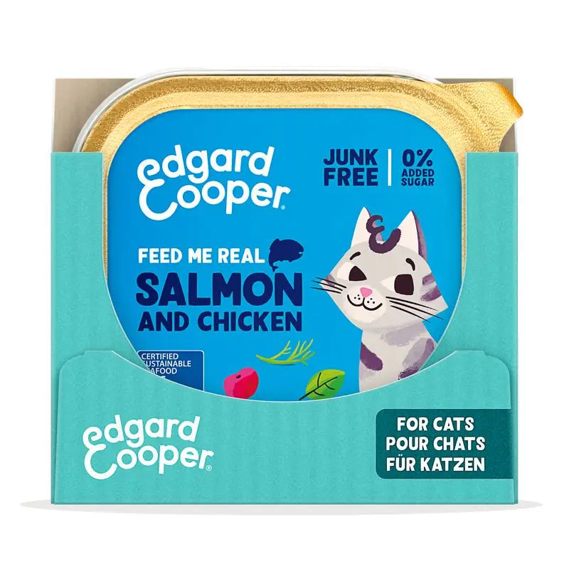 Edgard & Cooper Adult Nassfutter für Katzen 16x85g Lachs Msc