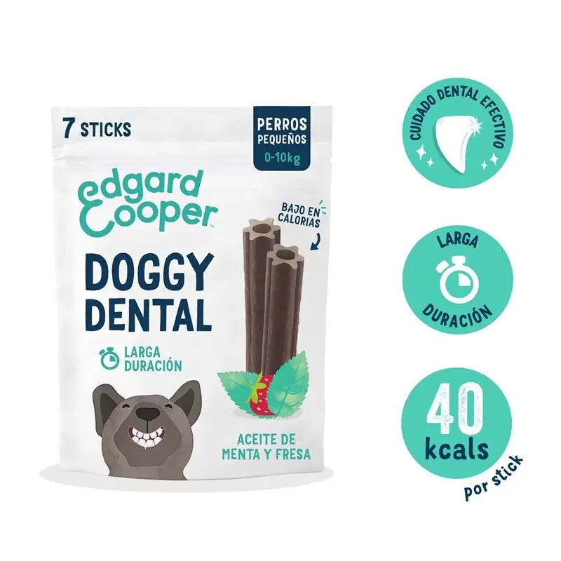 Edgard & Cooper Adult Dogs Dental Snack 8x120g Erdbeere & Minze Klein