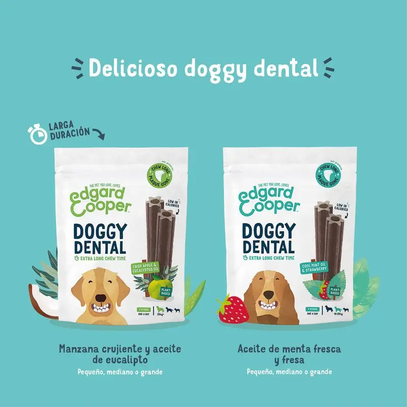 Edgard & Cooper Dental Snack für erwachsene Hunde 8x175g Apfel & Eukalyptus Medium