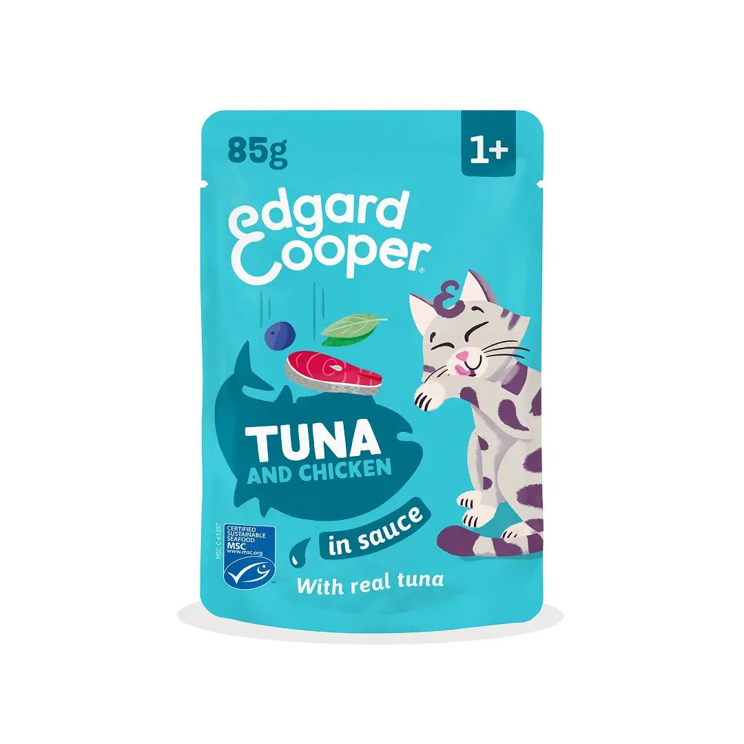 Edgard & Cooper Thunfisch & Huhn in Soße für ausgewachsene Hunde, 12 x 85 g