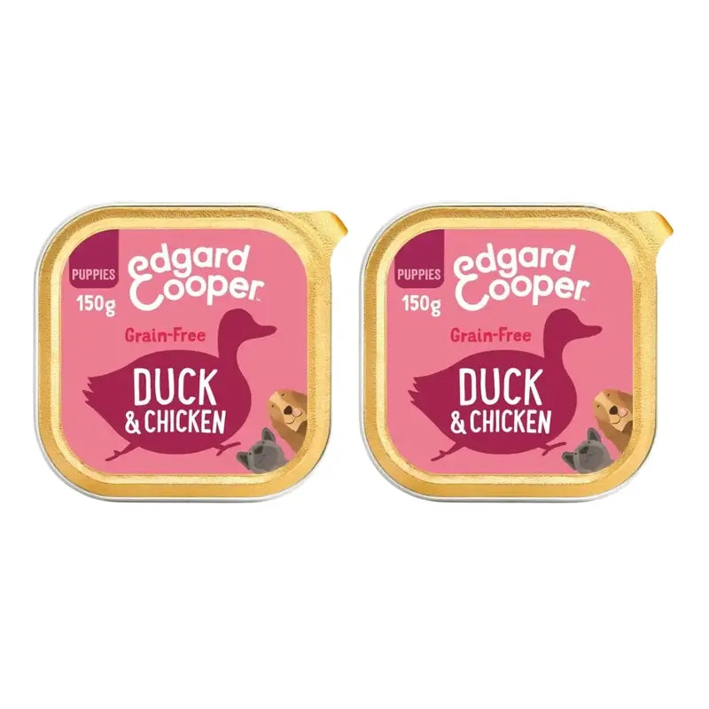 Edgard & Cooper Nassfutter für Welpen 11X150G Ente & Huhn, 2er Pack
