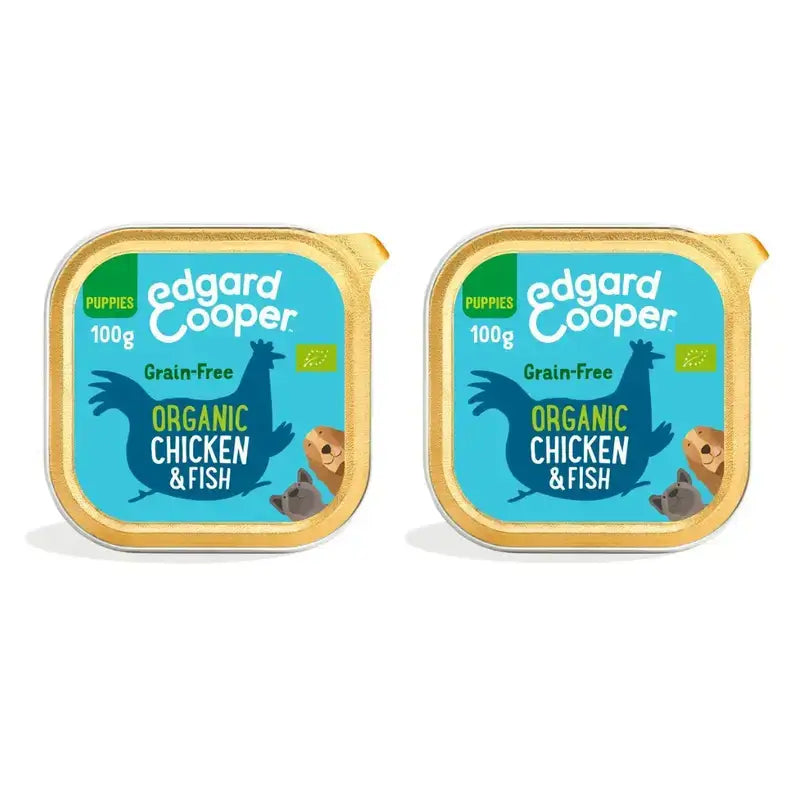 Edgard & Cooper Nassfutter für Welpen 17X100G Bio Huhn & Fisch, 2er Pack