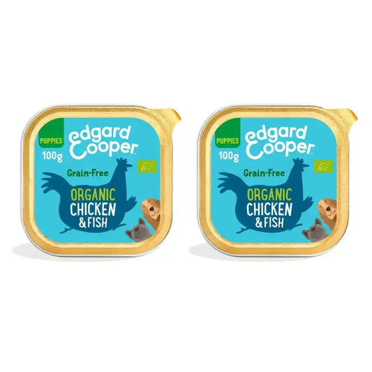 Edgard & Cooper Nassfutter für Welpen 17X100G Bio Huhn & Fisch, 2er Pack