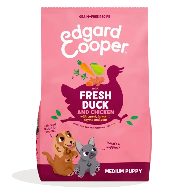 Edgard & Cooper Dog Puppy Trockenfutter Ente/Huhn M 7Kg