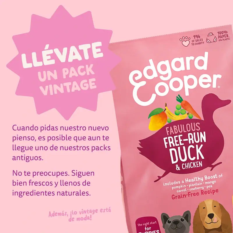 Edgard & Cooper Dog Puppy Trockenfutter Ente/Huhn M 7Kg
