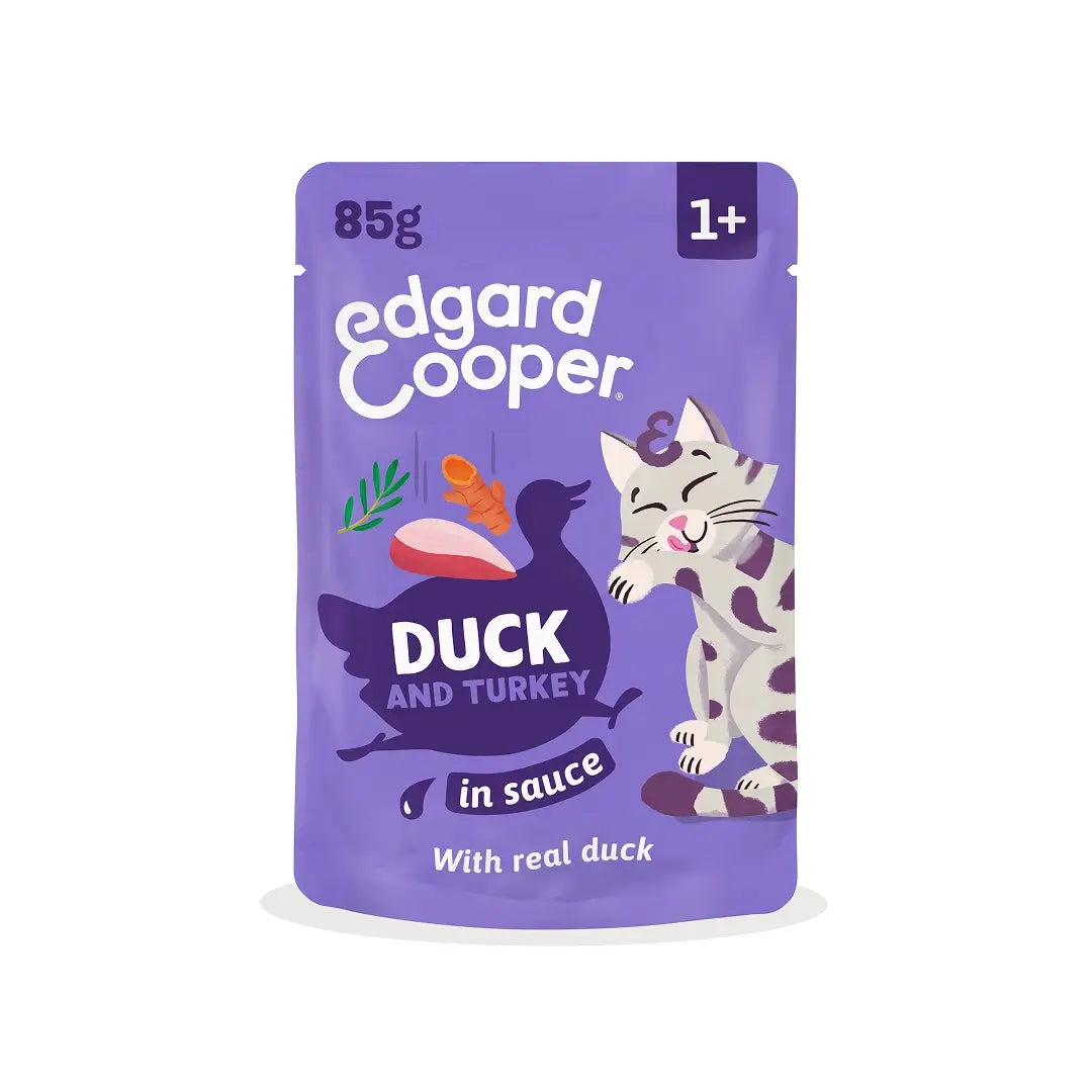 Edgard & Cooper Ente & Truthahn in Soße für ausgewachsene Hunde, 12 x 85 g