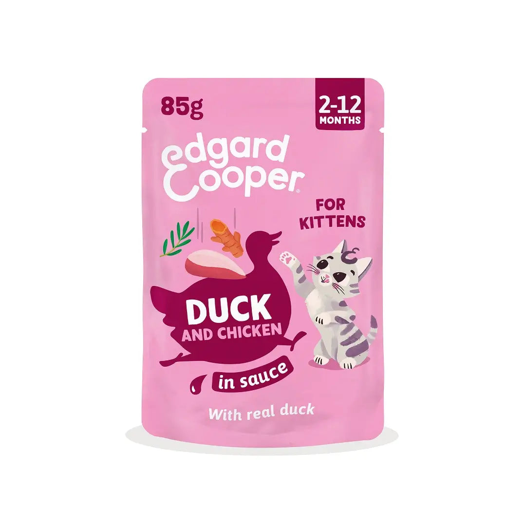 Edgard & Cooper Ente & Huhn in Soße für Kätzchen, 12 x 85 g