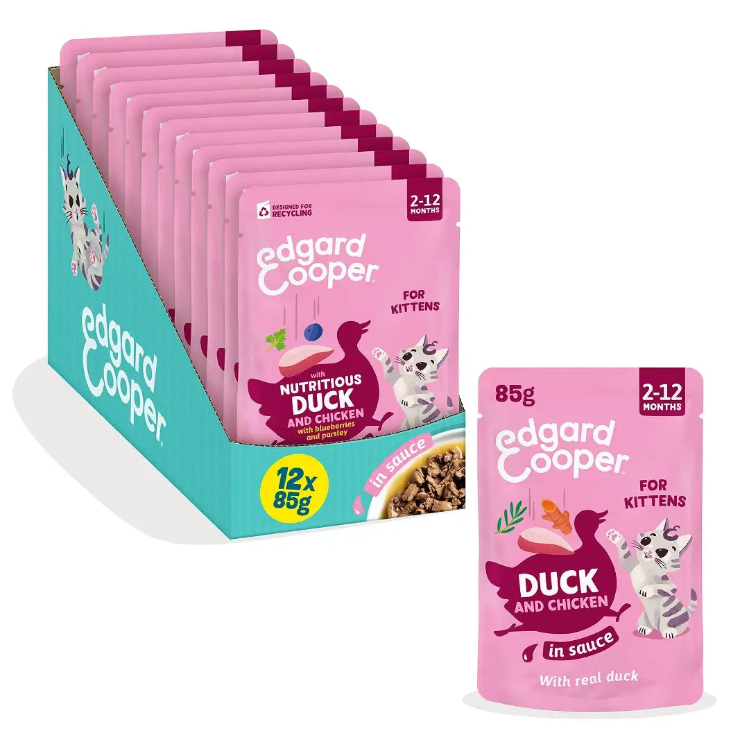 Edgard & Cooper Ente & Huhn in Soße für Kätzchen, 12 x 85 g
